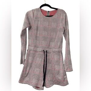 Plaid Red, Gray, Black with side stripes drawstring longsleeve romper size small